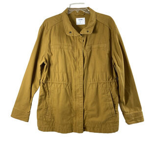 Women Field Jacket Size Medium Brown Barn Chore Utility Coat Pockets Lightweight